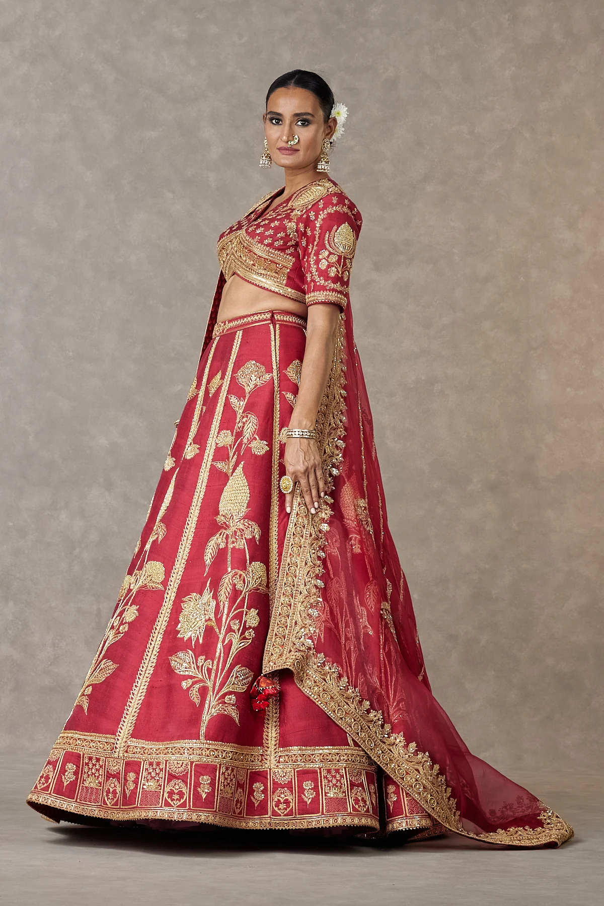 Maroon 'Anar-Phool' Lehenga Set - Image 4