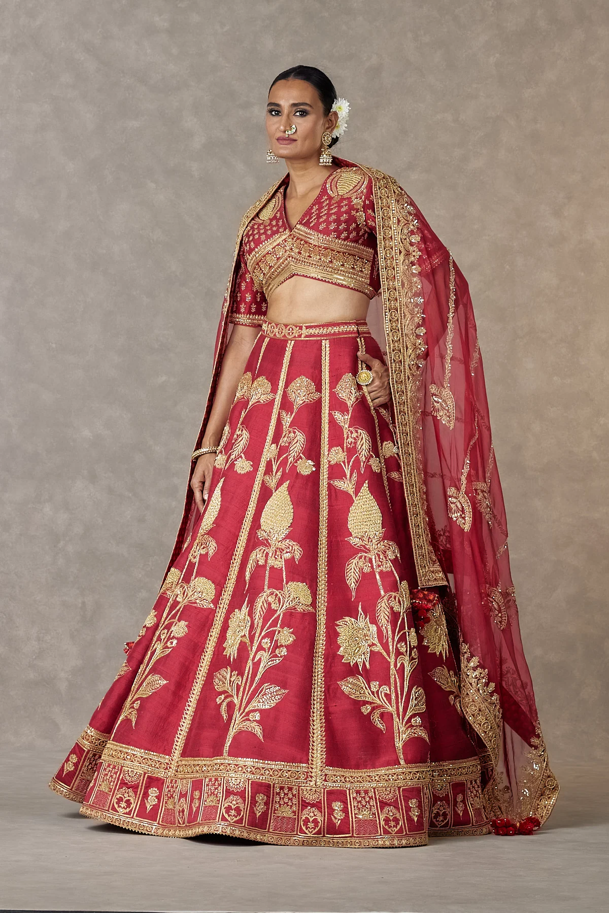 Maroon 'Anar-Phool' Lehenga Set - Image 5
