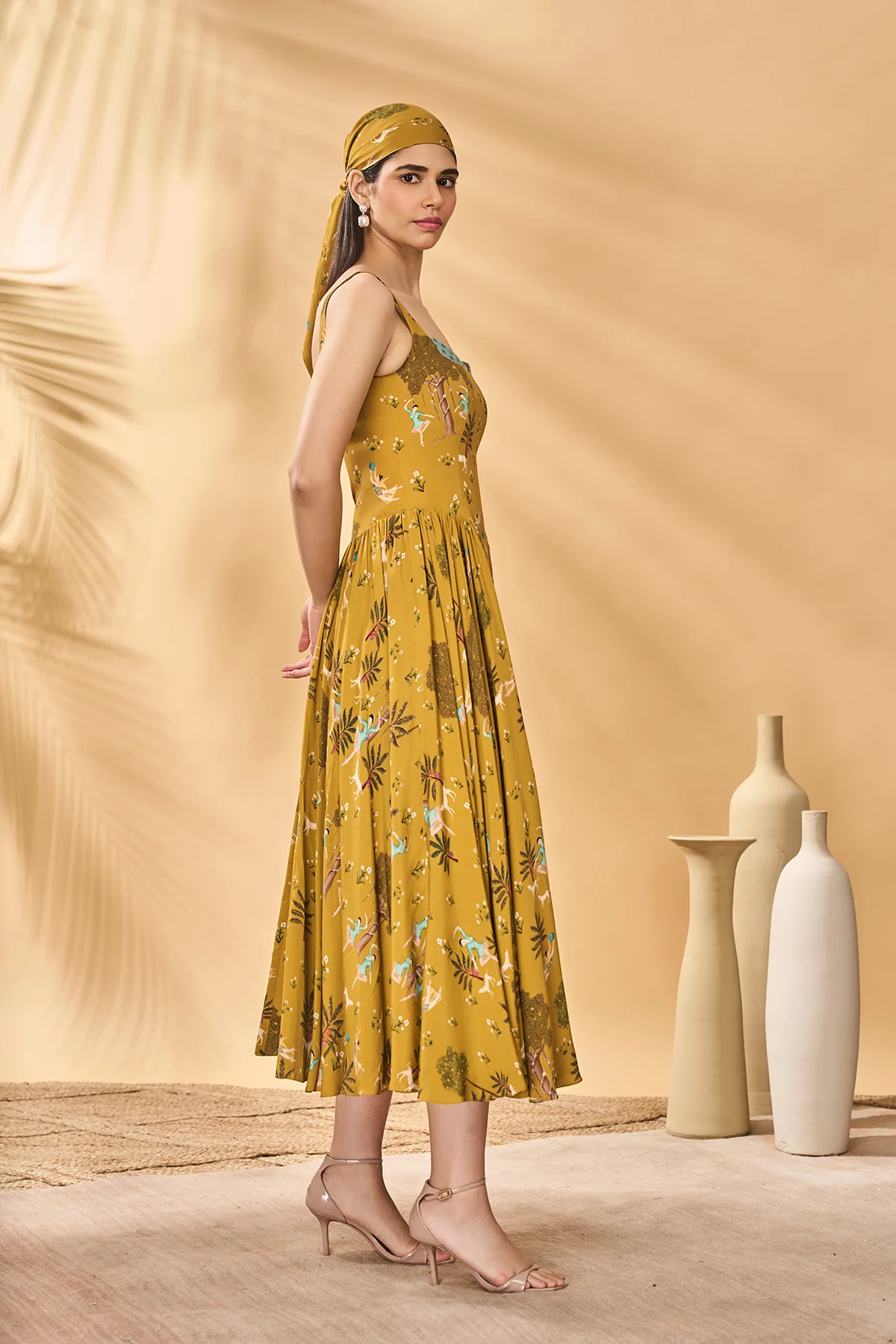 Mustard Pirouette Picnic Corset Dress - Image 3