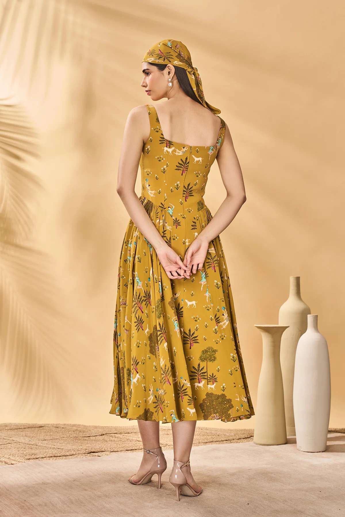 Mustard Pirouette Picnic Corset Dress - Image 4