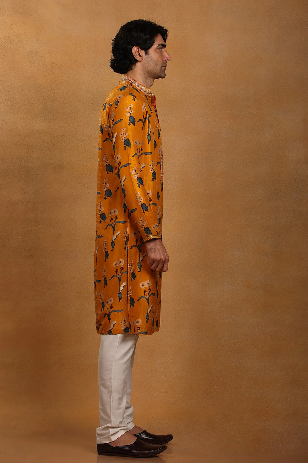Mustard Spring Blossom Kurta Set - Image 3