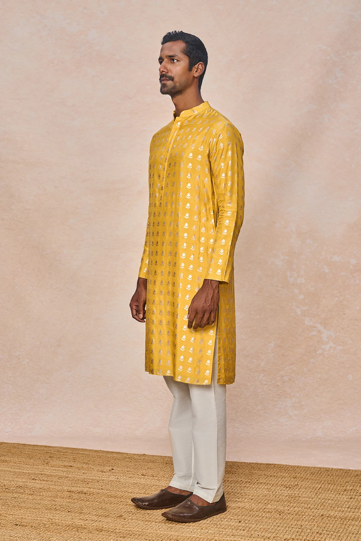Mustard Wallflower Kurta Set - Image 3
