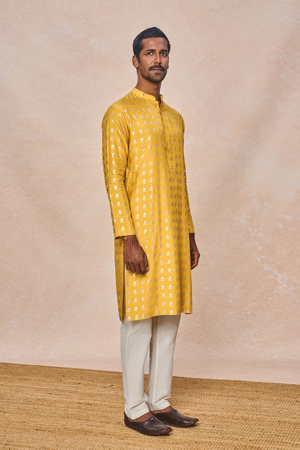 Mustard Wallflower Kurta Set - Image 4