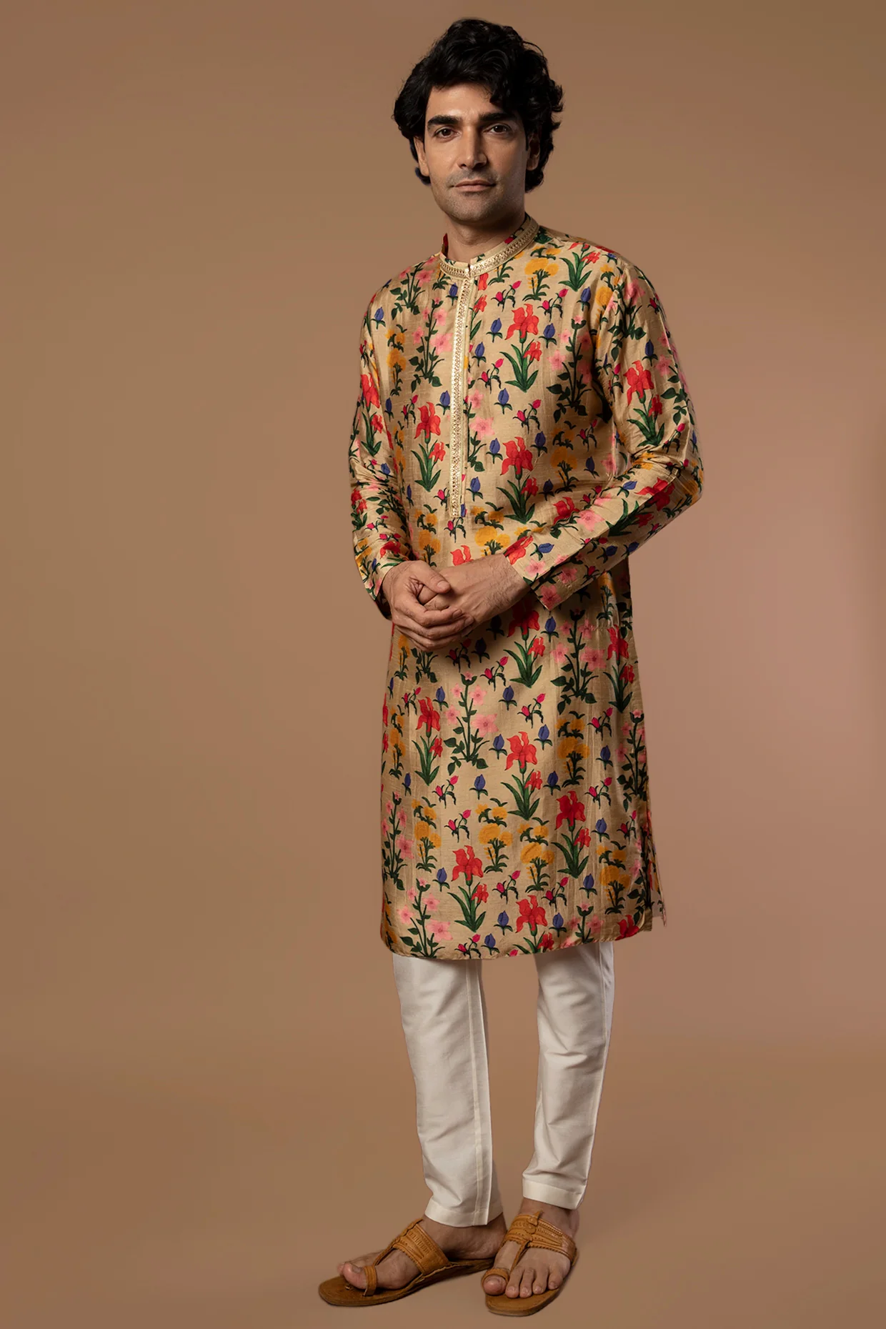 Oatmeal Autumn Bouquet Kurta - Image 2