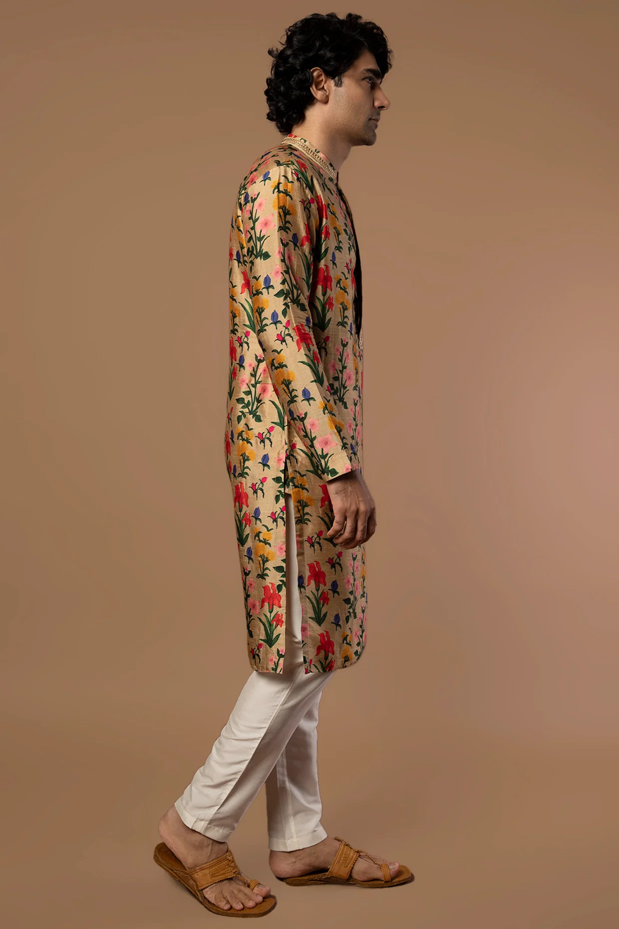Oatmeal Autumn Bouquet Kurta - Image 3
