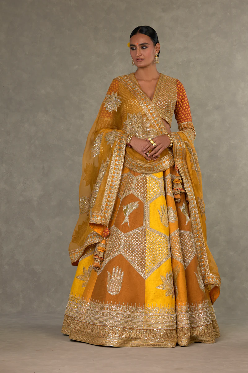 Ochre Neel-Kamal Lehenga - Image 3