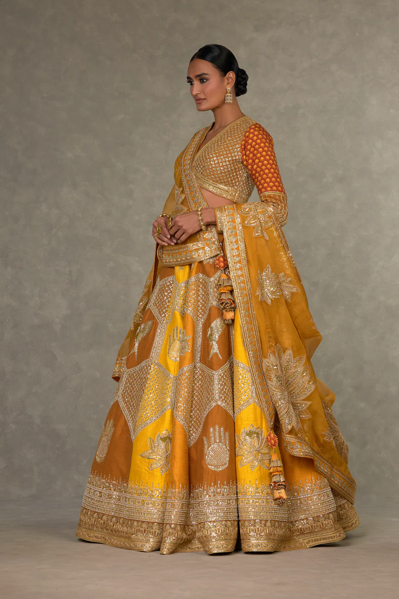 Ochre Neel-Kamal Lehenga - Image 4