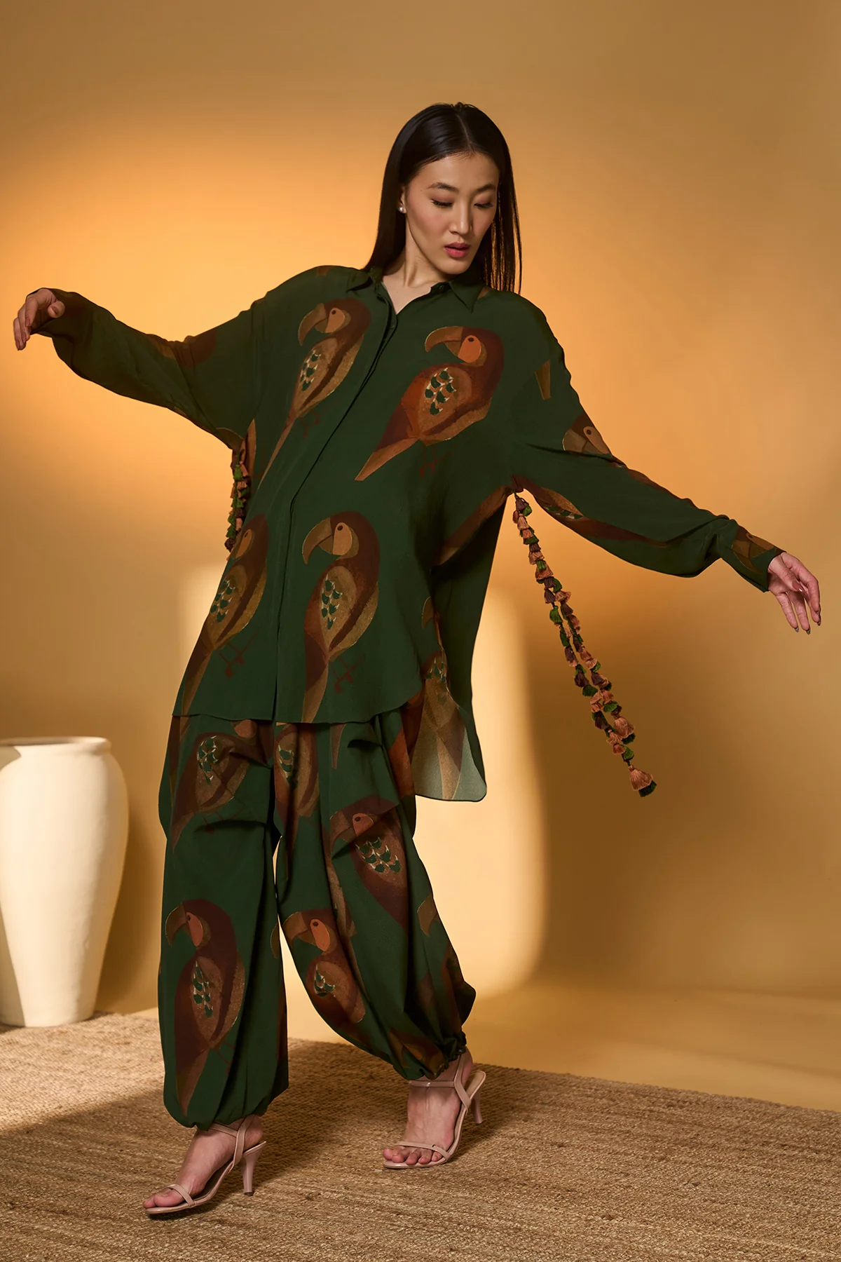 Olive Chirpy Chase Co-Ord Set - Image 7
