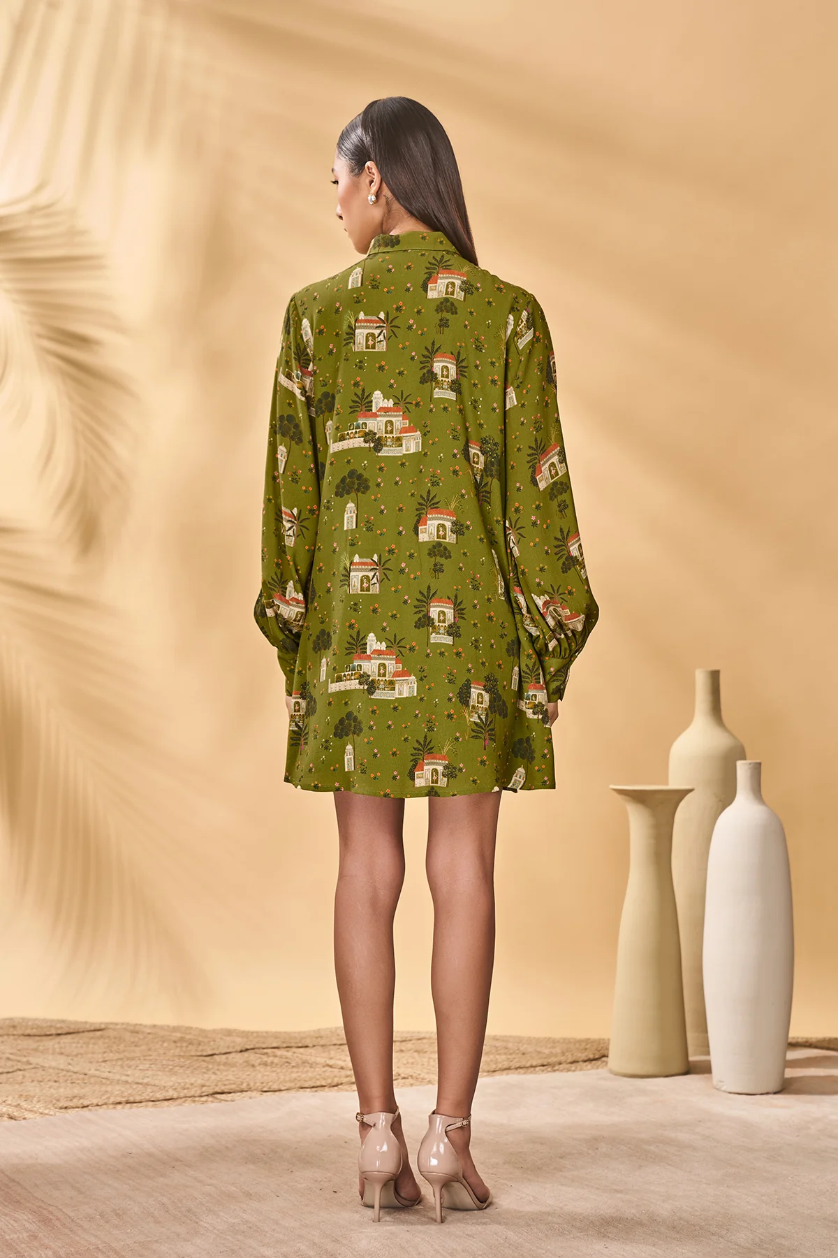 Olive Miniature Dreams Shirt Dress - Image 8