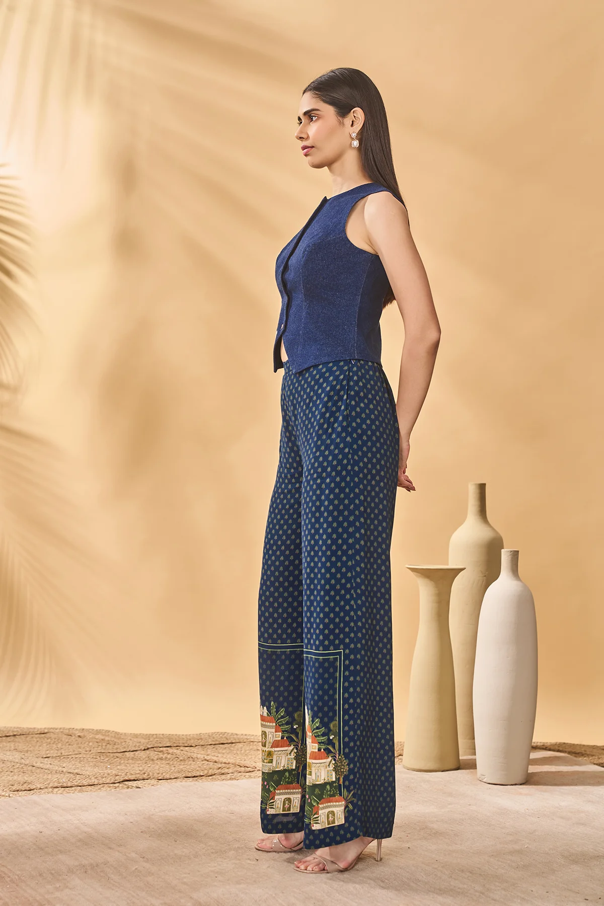 Paw-Tree Denim Waistcoat Trouser Set - Image 4