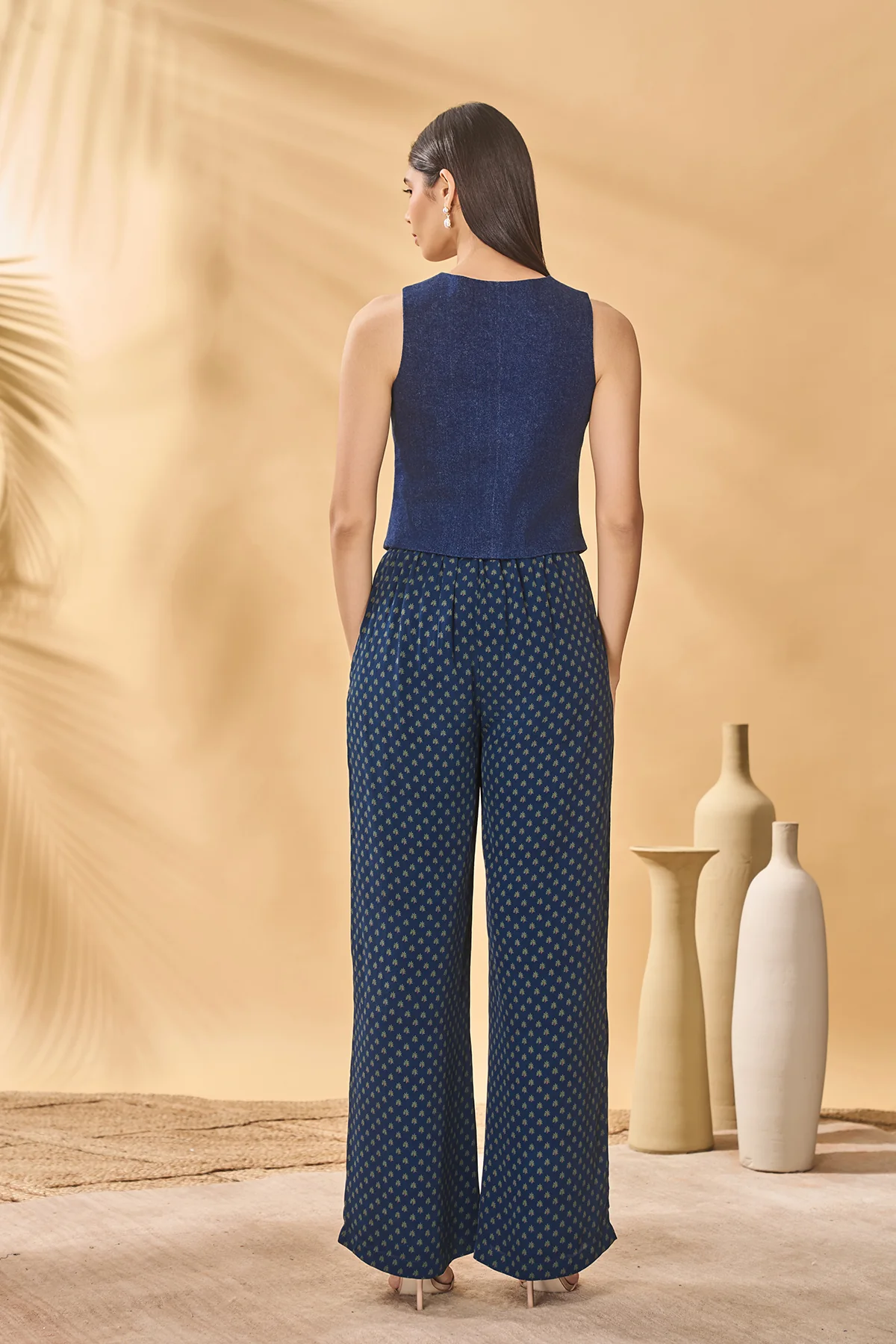 Paw-Tree Denim Waistcoat Trouser Set - Image 5