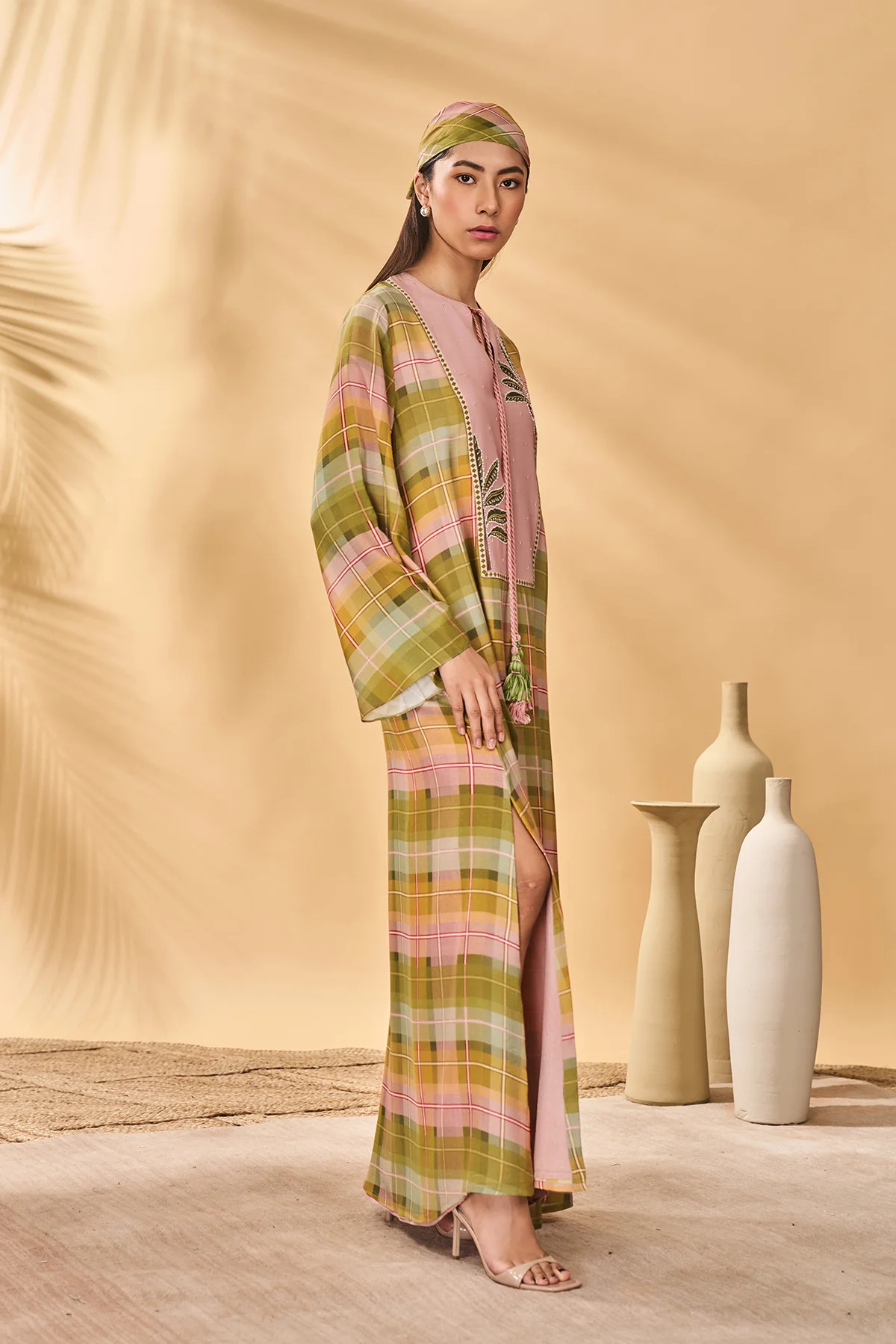 Pina Colada Checkered Kaftan - Image 3