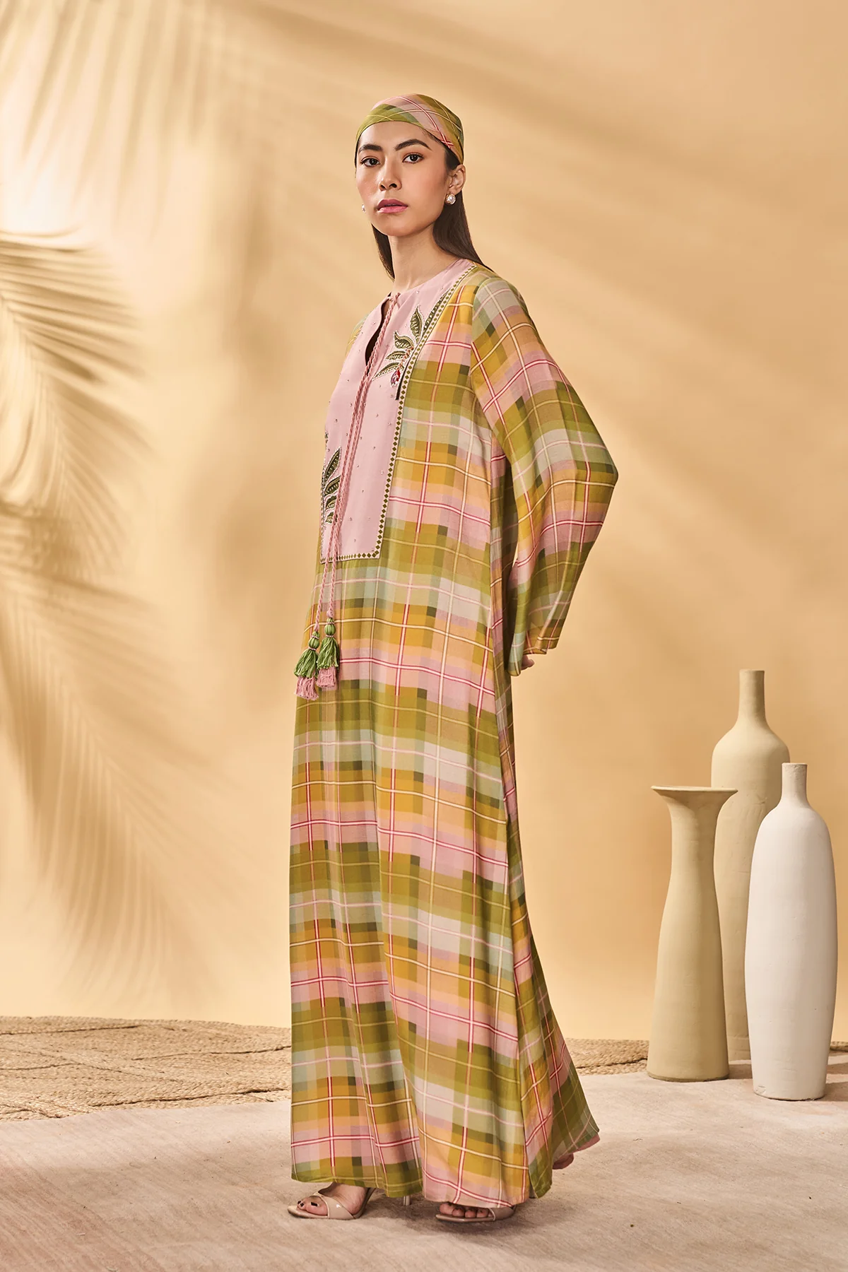 Pina Colada Checkered Kaftan - Image 4