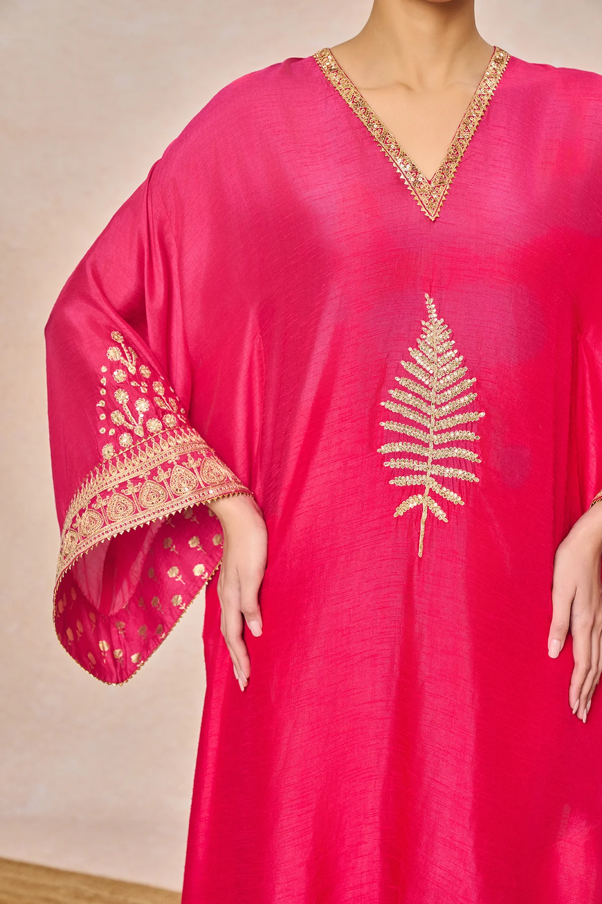 Pink Embroidered Kaftan - Image 6