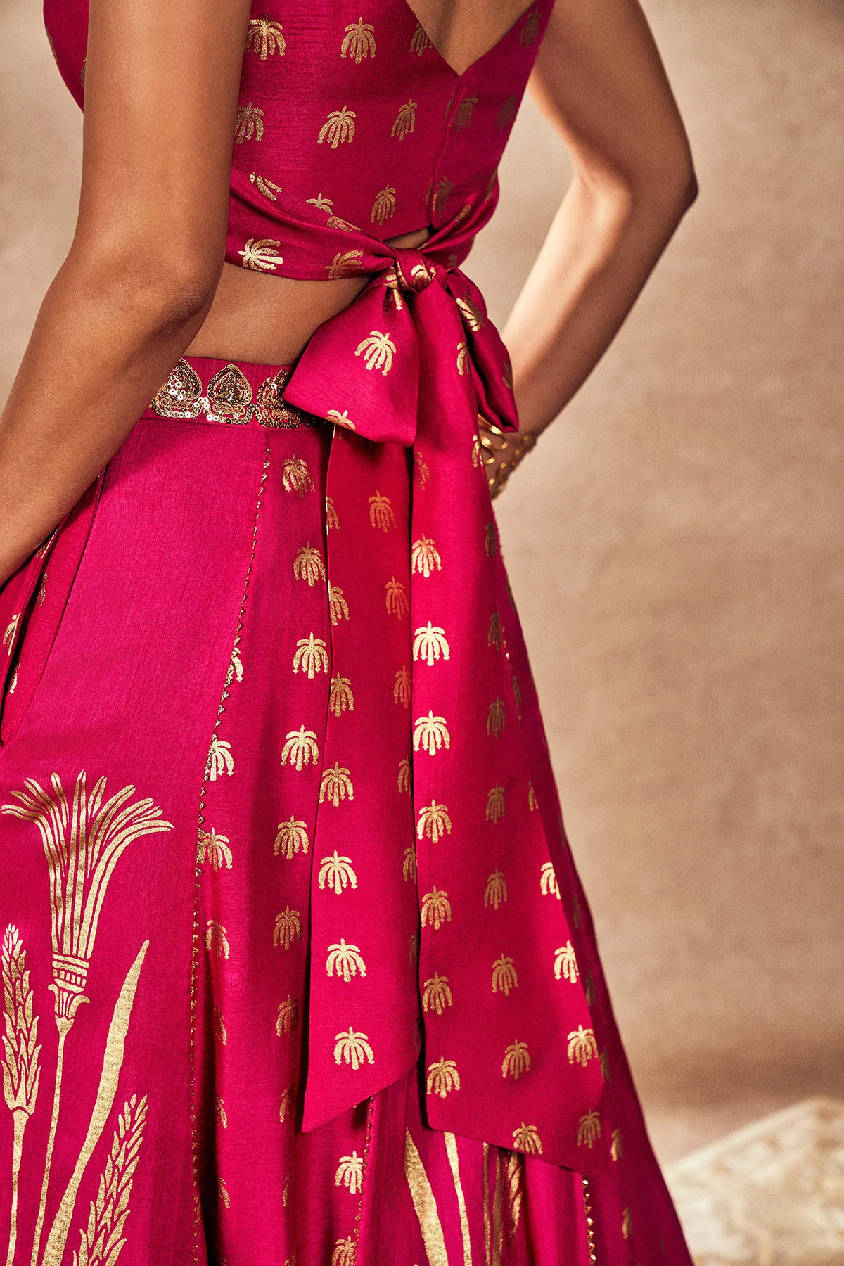 Pink Whispering Lily Lehenga Set - Image 4