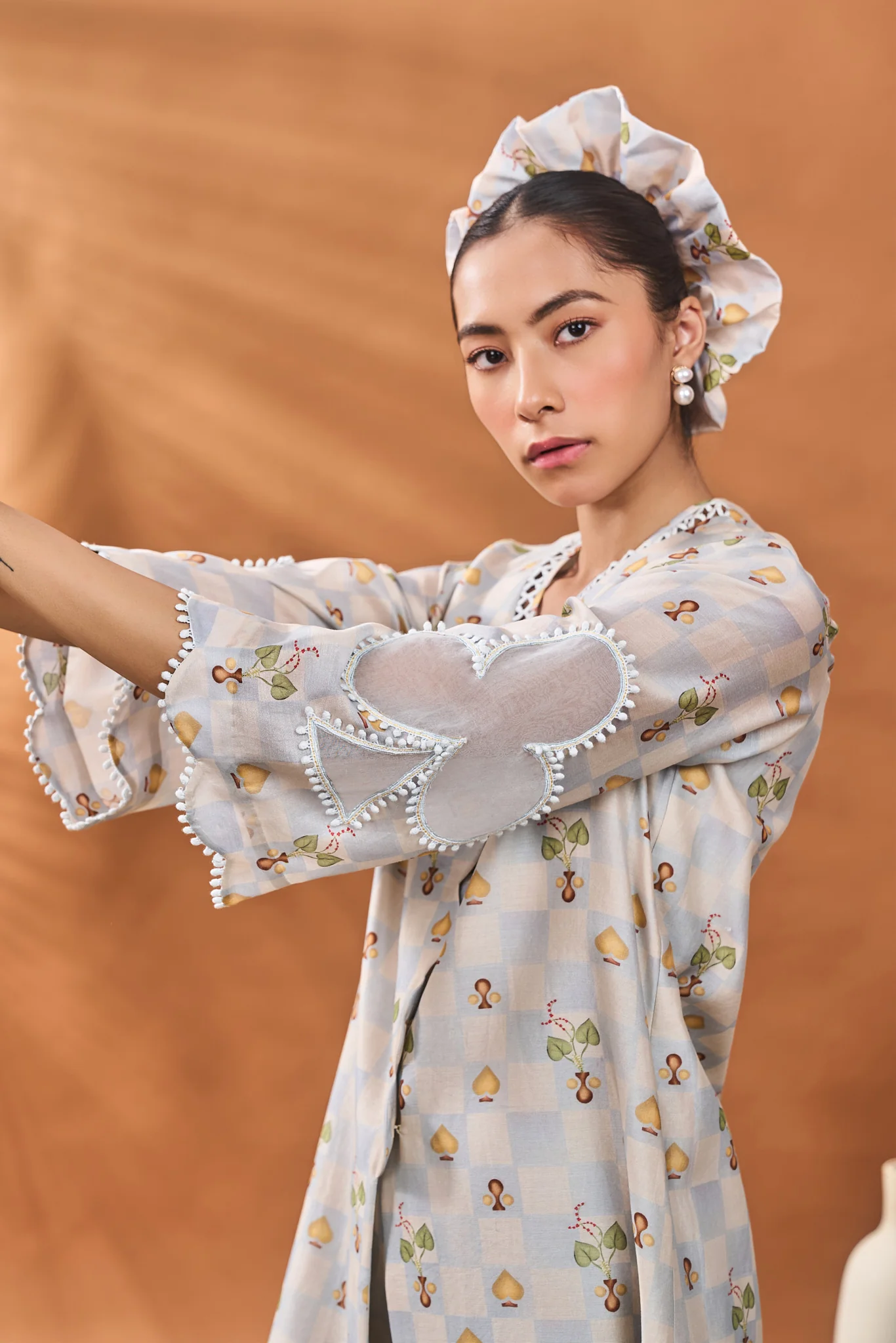 Powder Blue Checkers Bloom Tunic Set - Image 4