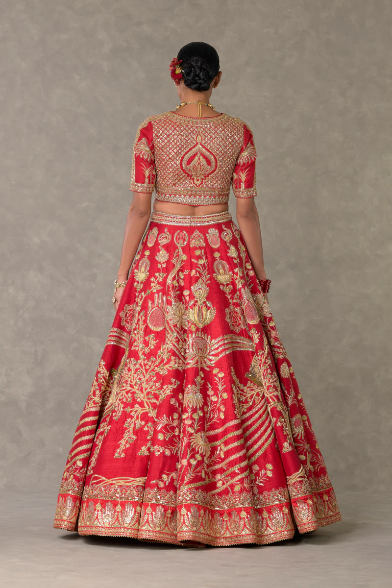Red Bagh-E-Bahar Lehenga - Image 12