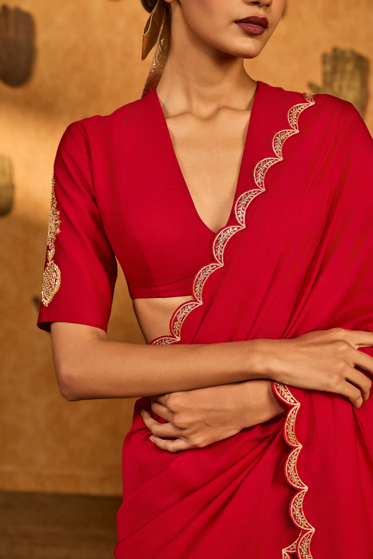 Red Bird Tales Saree - Image 6