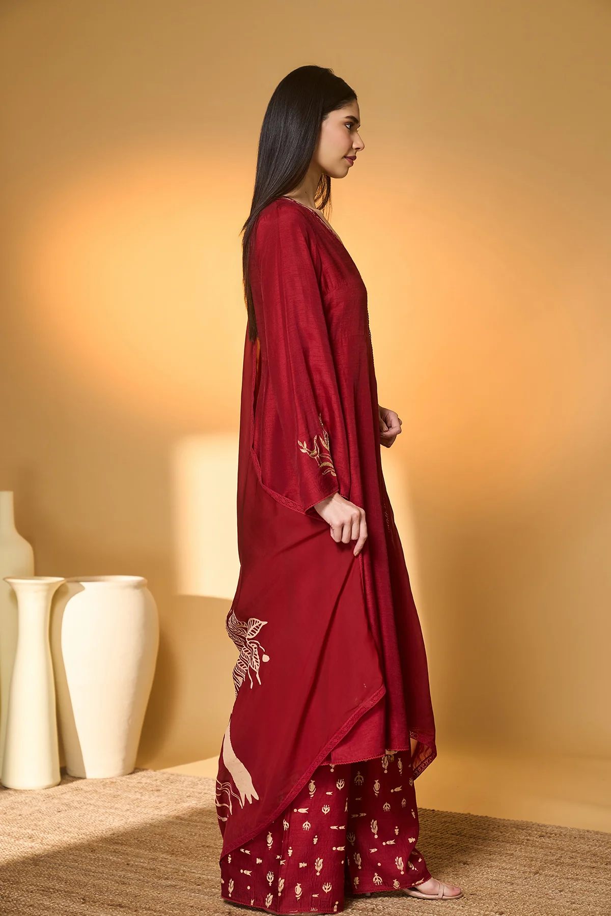 Red Deer Totem Kurta Set - Image 4