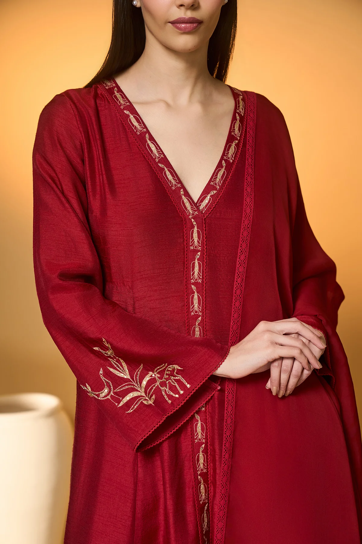 Red Deer Totem Kurta Set - Image 7