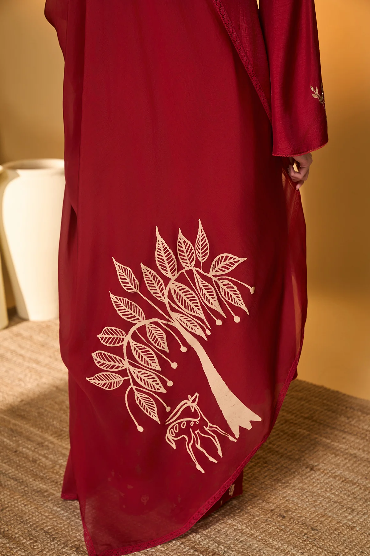 Red Deer Totem Kurta Set - Image 8