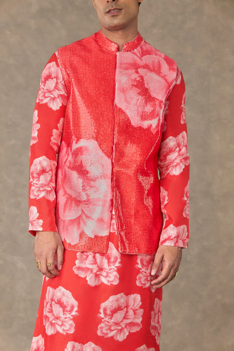 Red Gulaab Kurta - Image 6