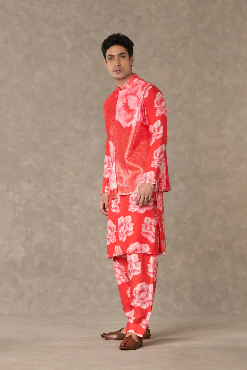 Red Gulaab Kurta - Image 8