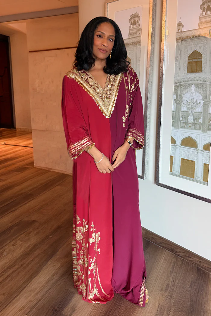 Red & Plum Moonlight Melody Kaftan - Image 11