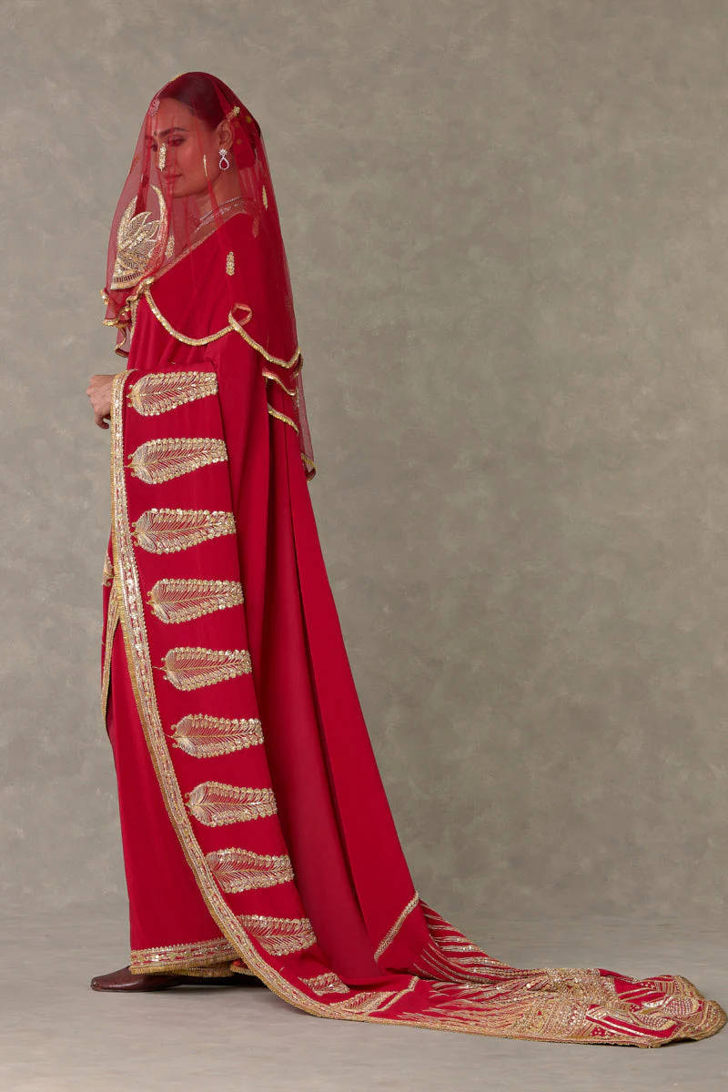 Red Son Patti Saree - Image 12