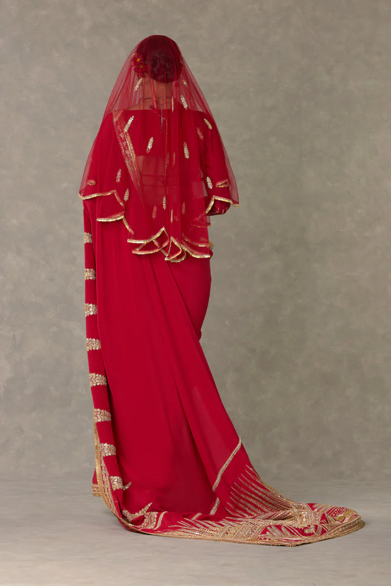 Red Son Patti Saree - Image 13