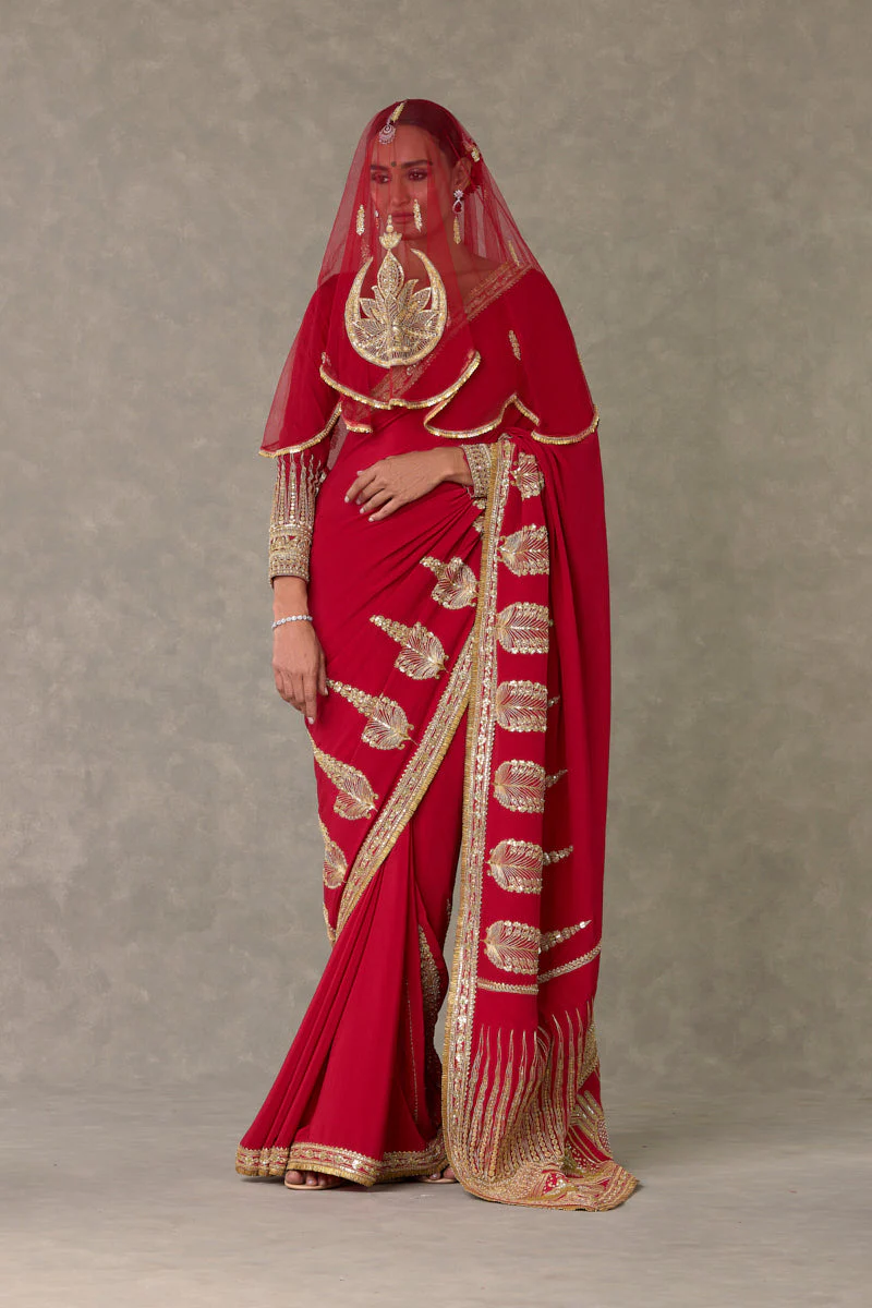 Red Son Patti Saree - Image 14
