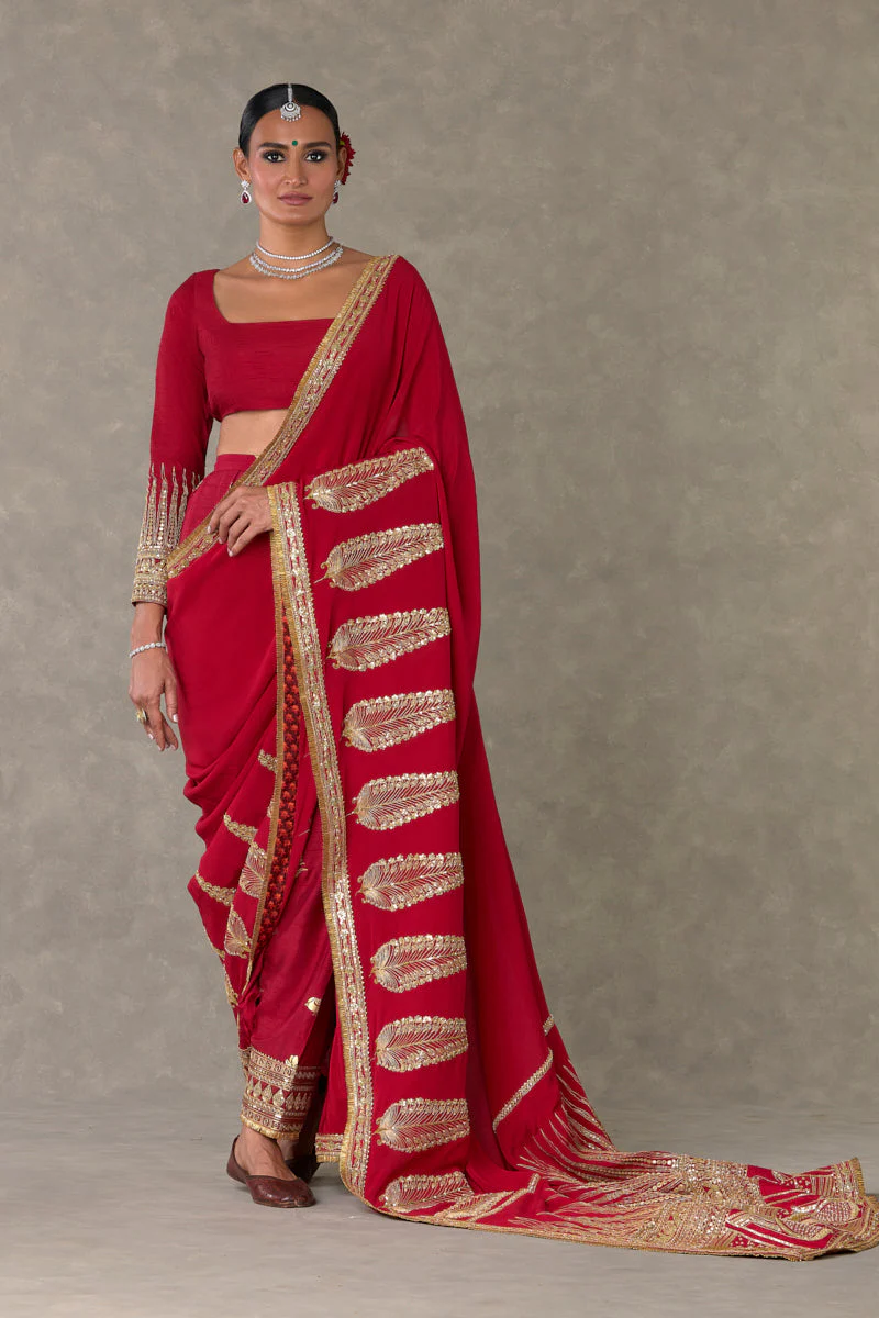 Red Son Patti Saree - Image 3