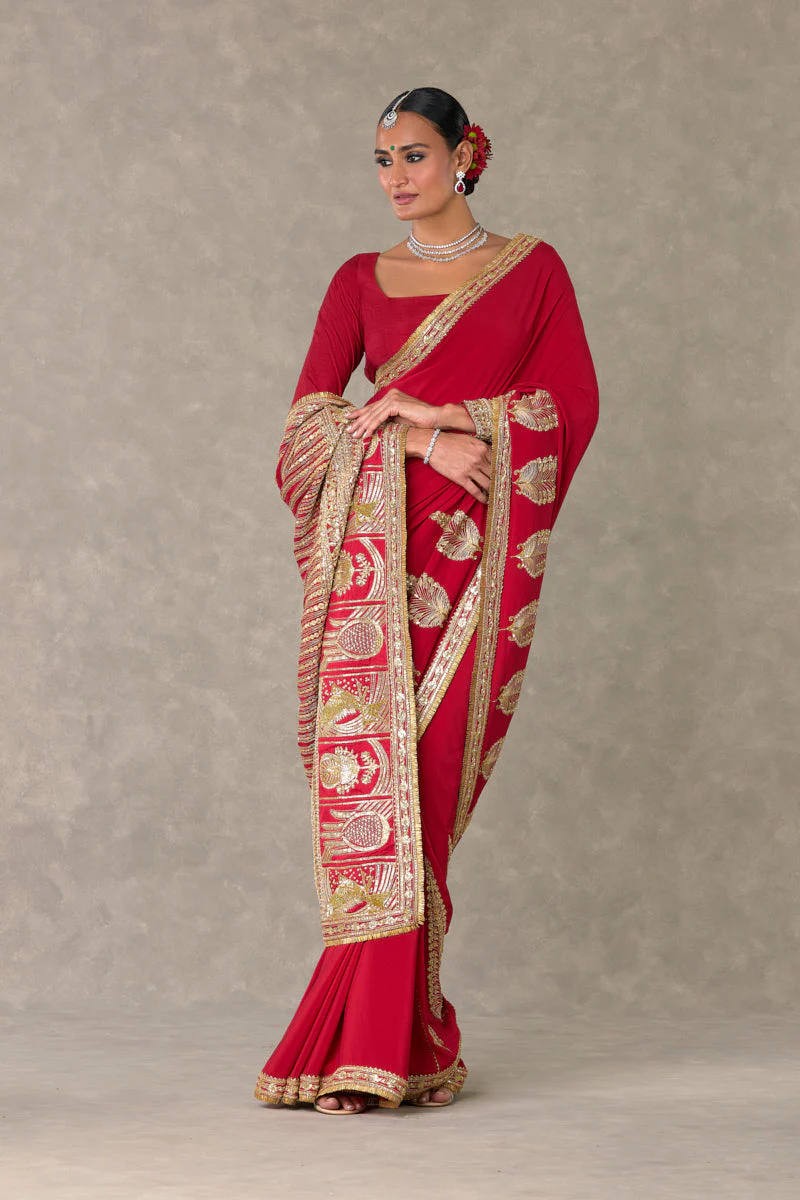 Red Son Patti Saree - Image 5
