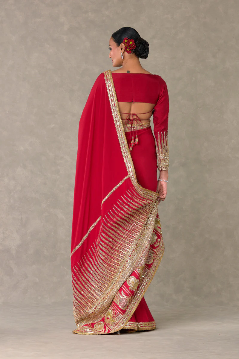 Red Son Patti Saree - Image 6