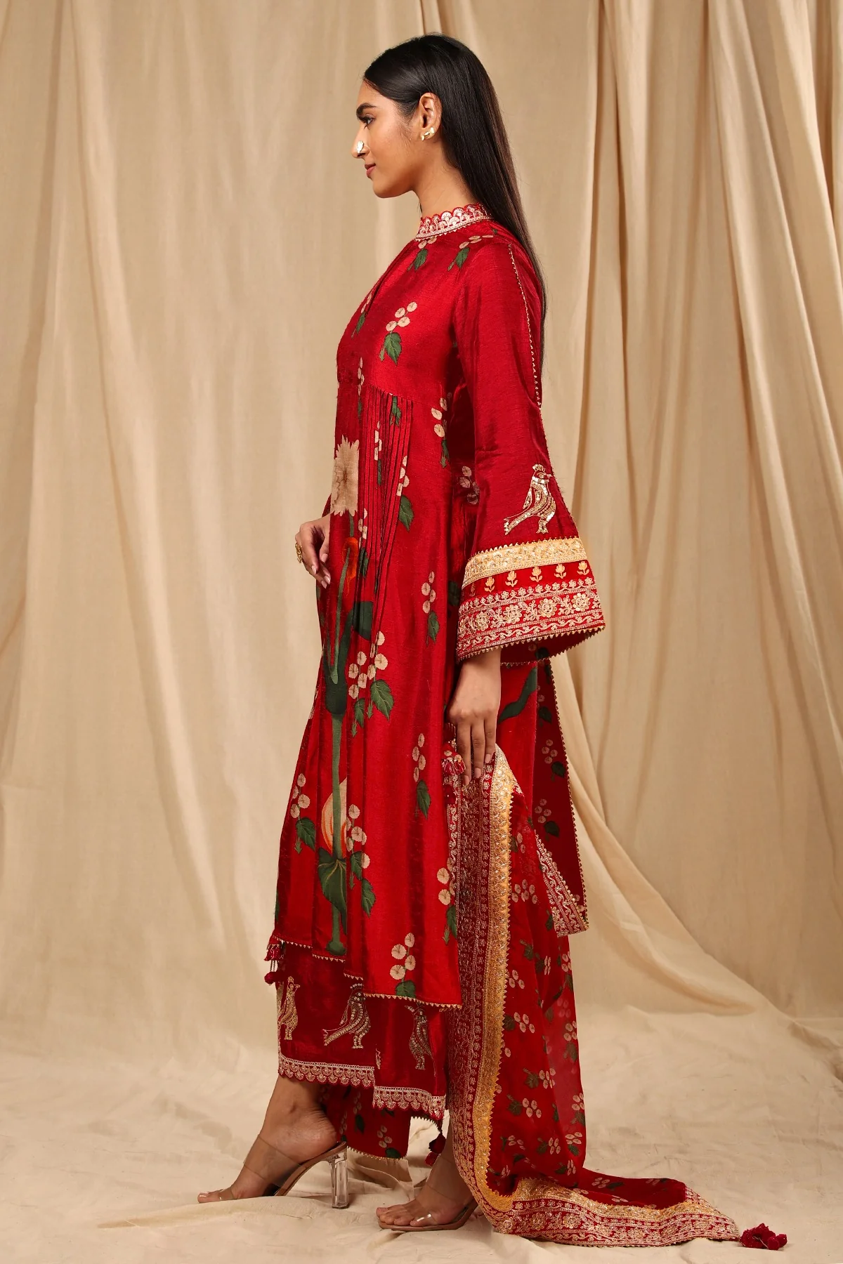 Red Spring Blossom Culotte Set - Image 6