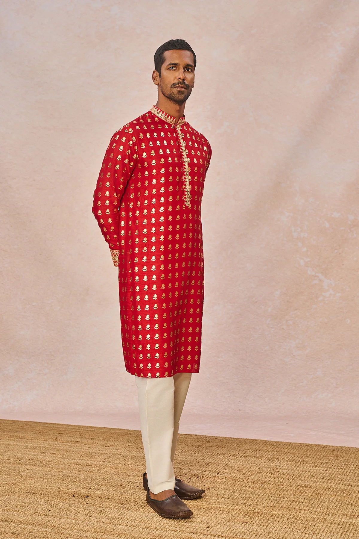 Red Wallflower Kurta Set - Image 3