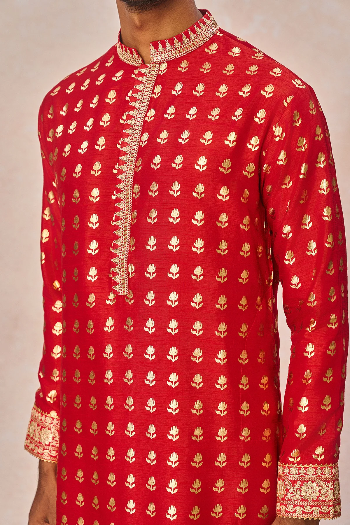Red Wallflower Kurta Set - Image 5