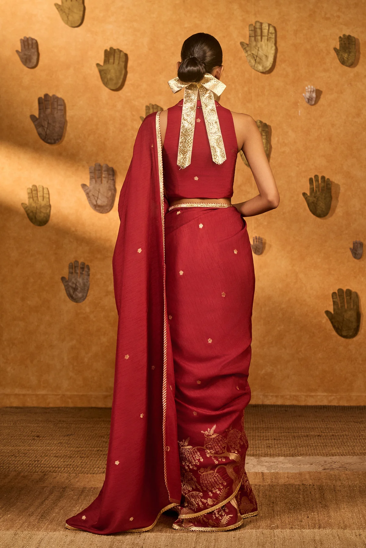 Red Zen Saree - Image 2