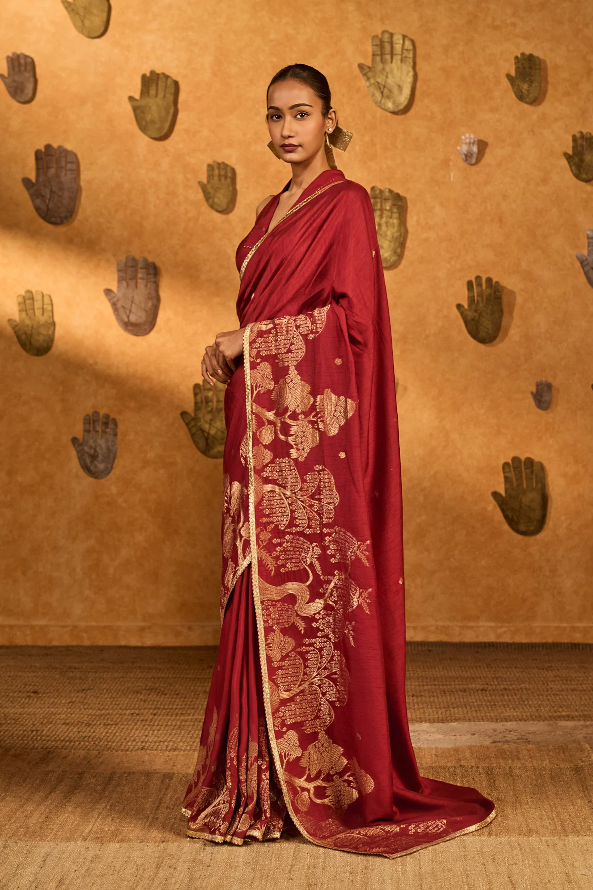 Red Zen Saree - Image 3