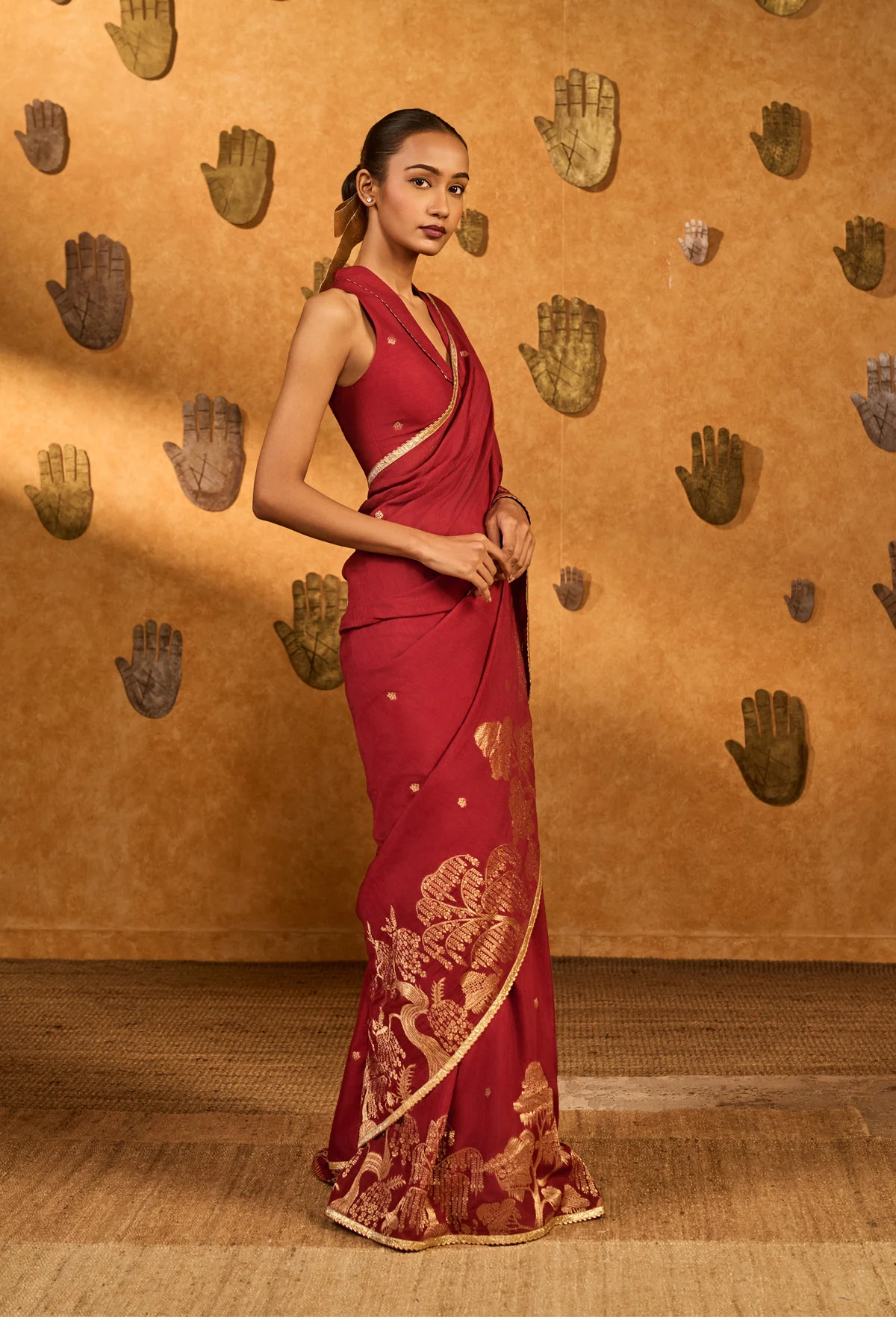 Red Zen Saree - Image 4