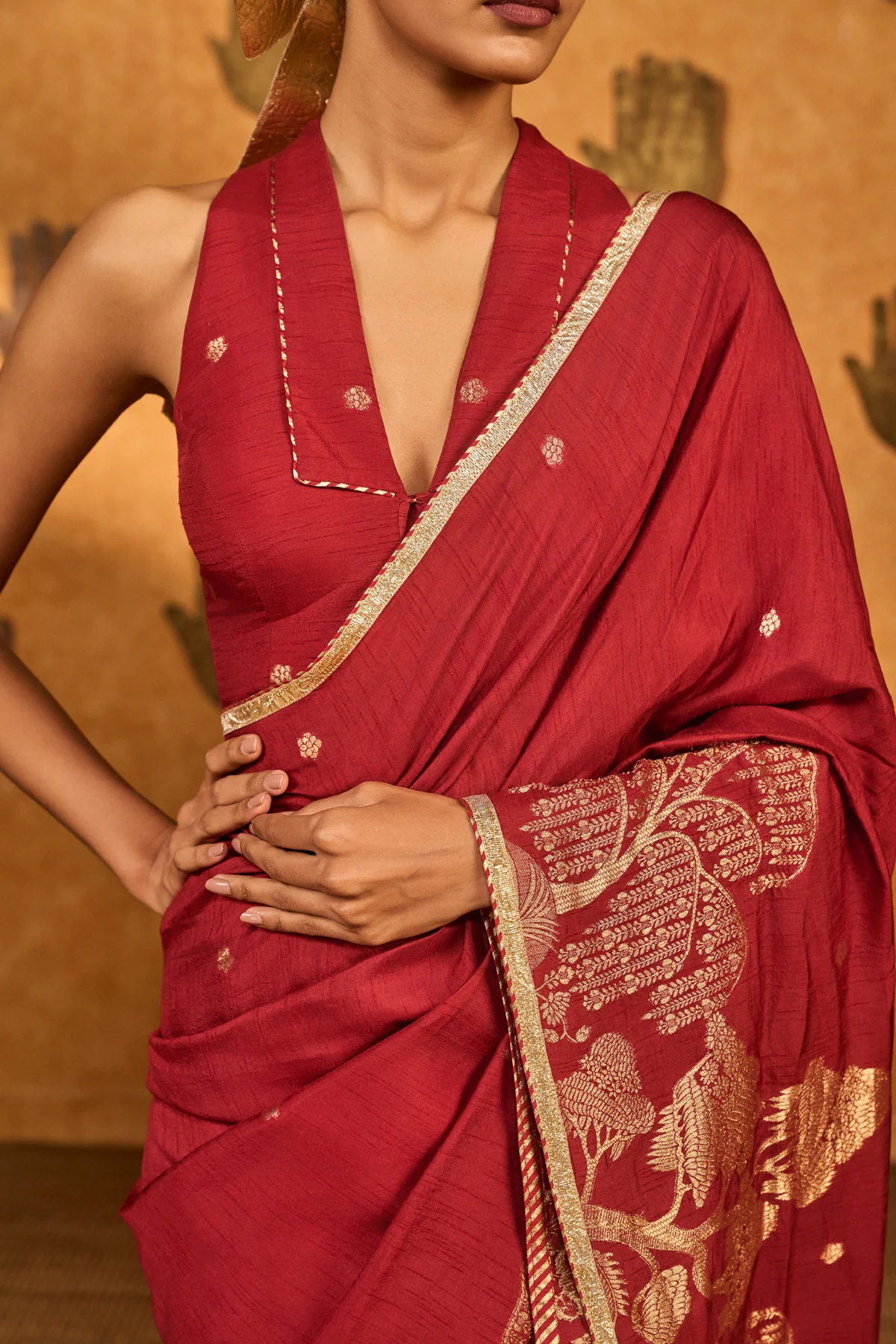 Red Zen Saree - Image 5