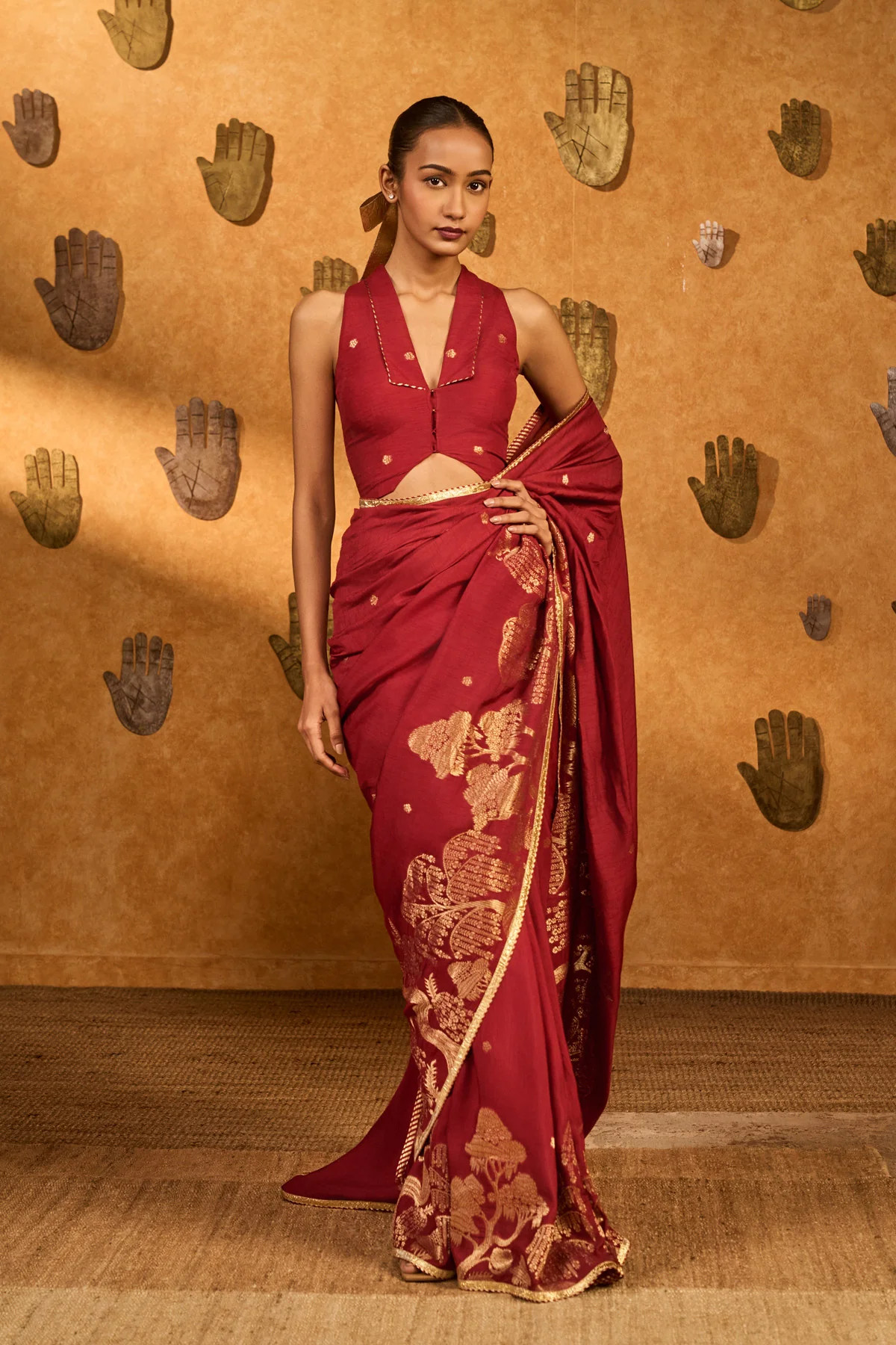 Red Zen Saree - Image 6