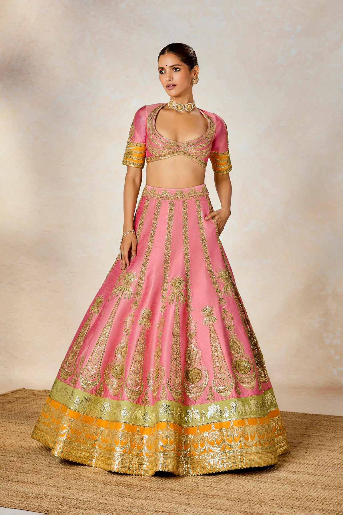 Rose Thandai Lehenga - Image 7
