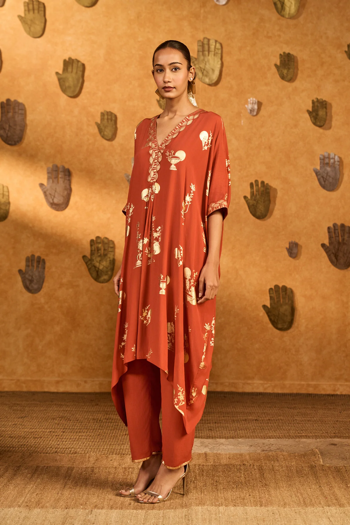 Rust Moon Garden Kurta Set - Image 4