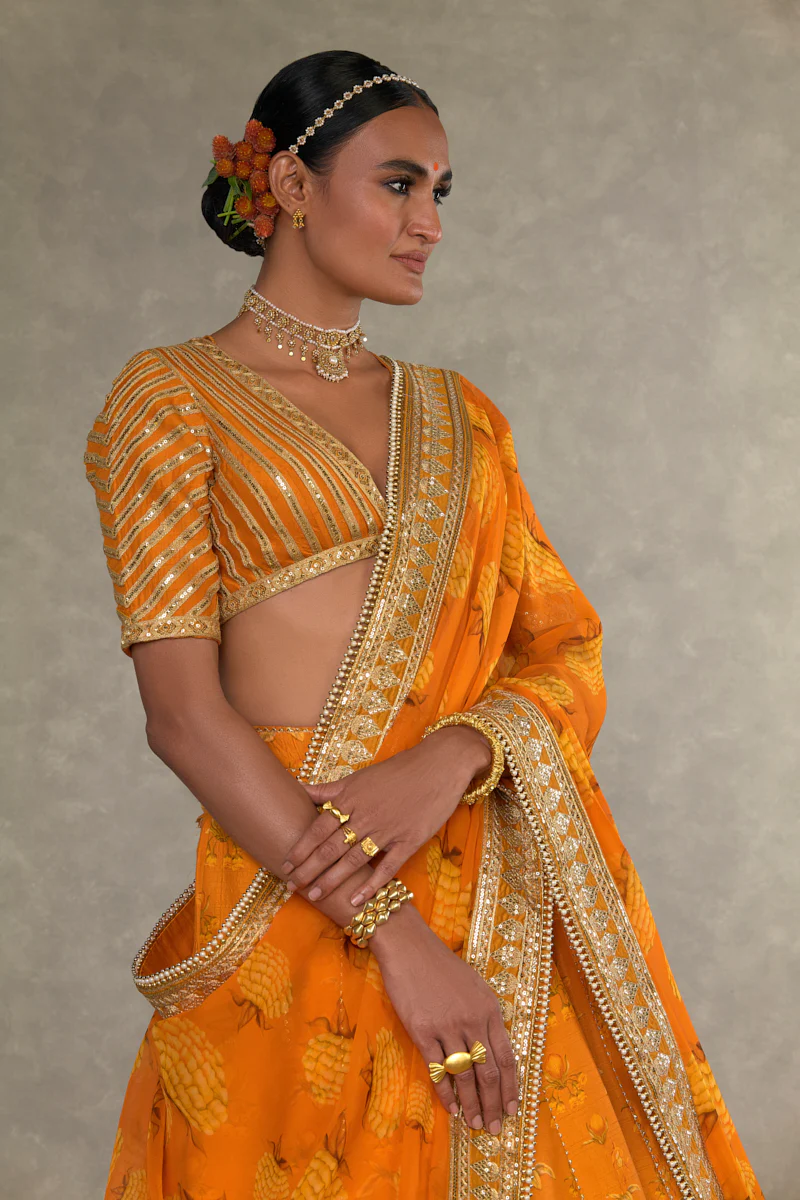 Rust Narangi-Bagh Lehenga - Image 10