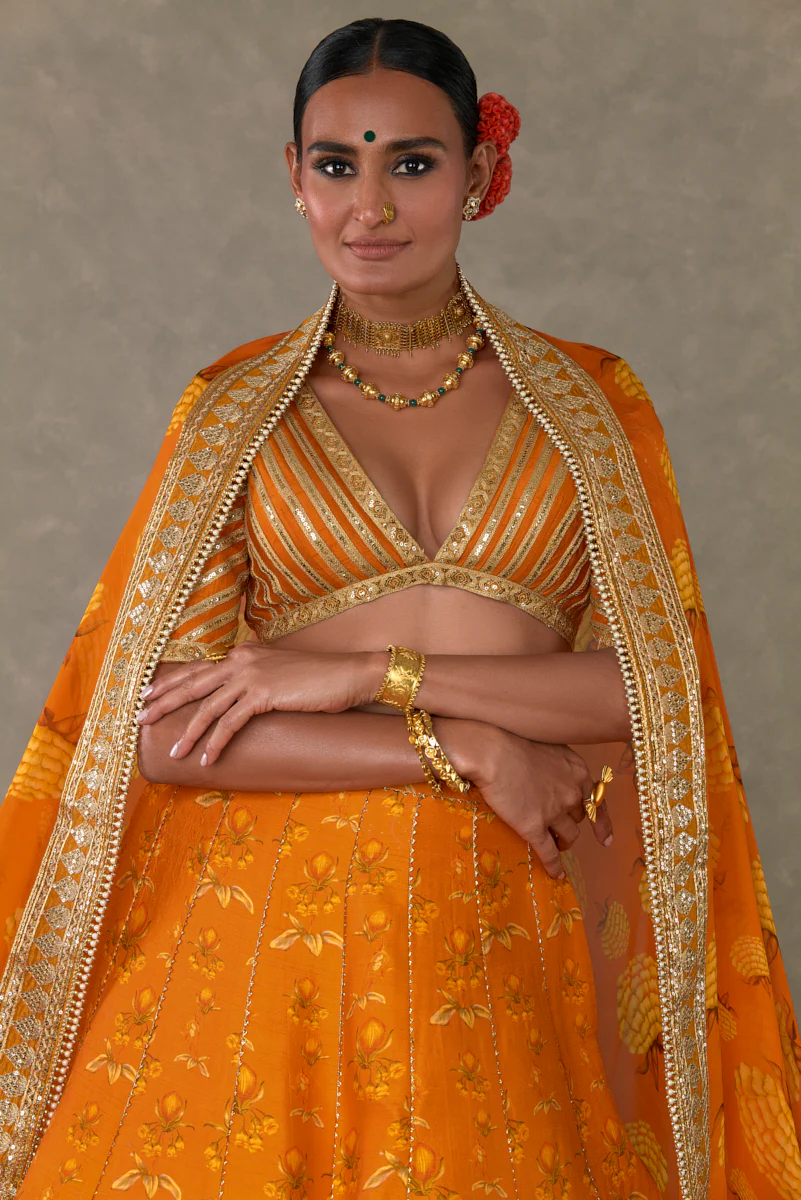 Rust Narangi-Bagh Lehenga - Image 4