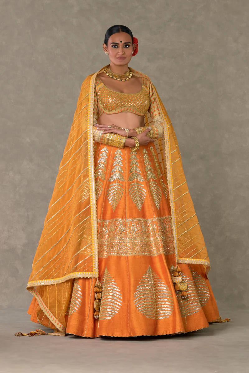 Rust Paan-Patti Lehenga - Image 3