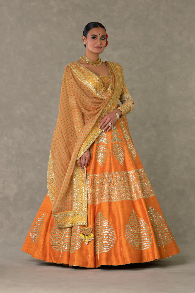 Rust Paan-Patti Lehenga - Image 5