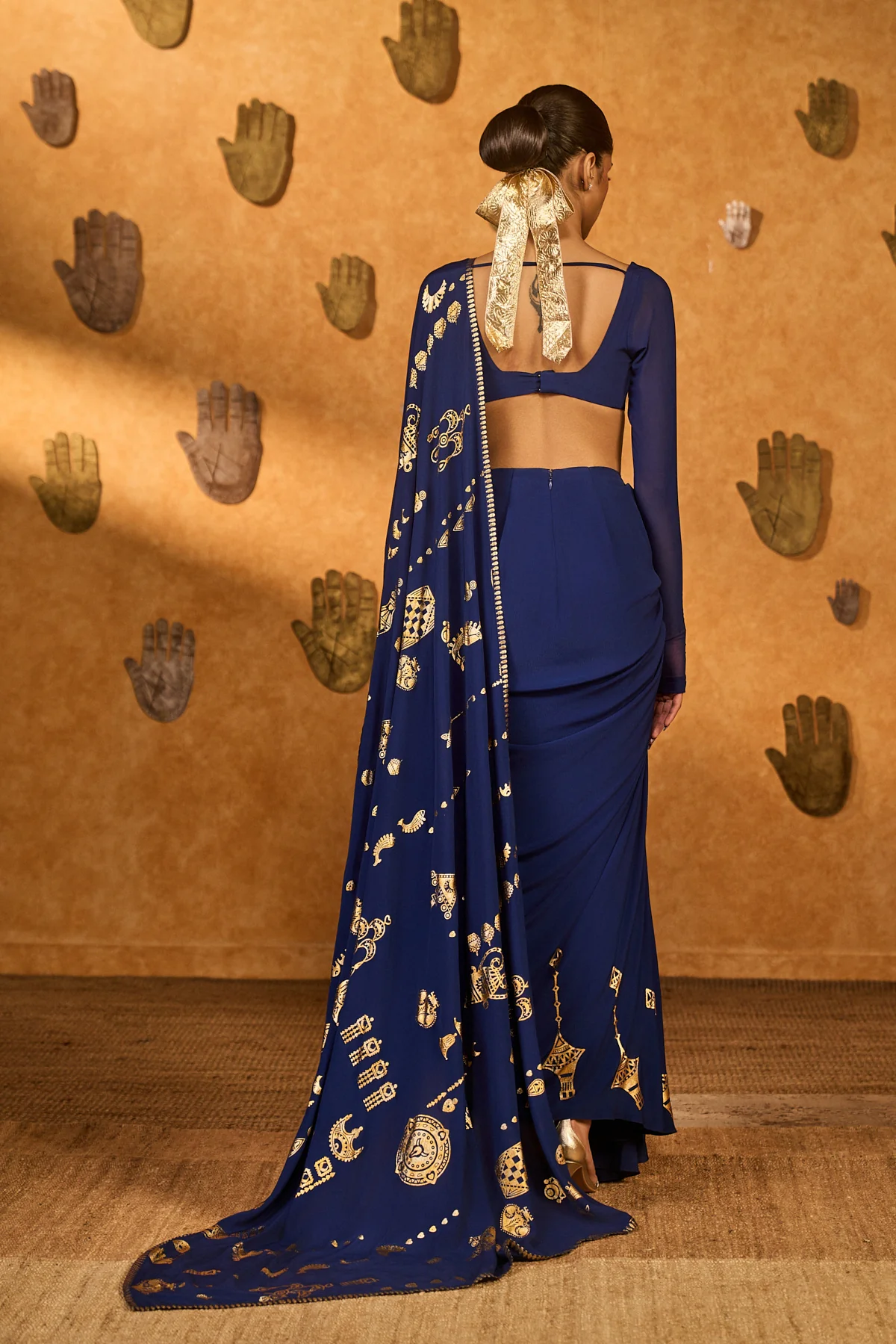 Sapphire Folkstone Draped Saree - Image 2
