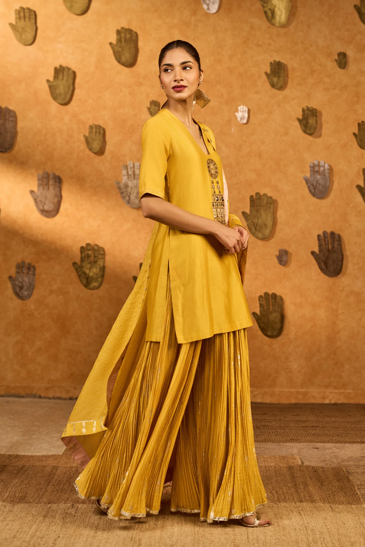 Spiced Ochre Gilded Kettle Kurta Set - Image 6